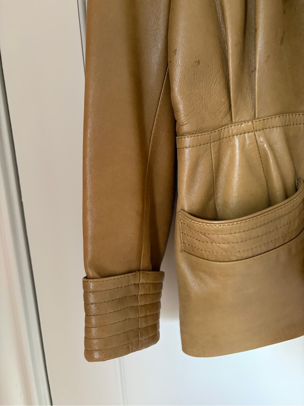 Loewe Brown Leather Shawl-Collar Blazer - Picture 9 of 13